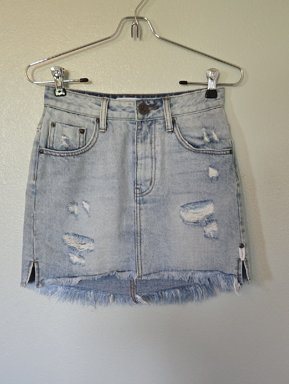 One X Oneteaspoon | Distressed Denim Mini Skirt Size 25
